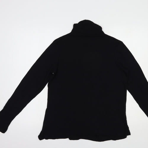 Crosby Womens Black  Modal Basic Blouse Size XL High Neck