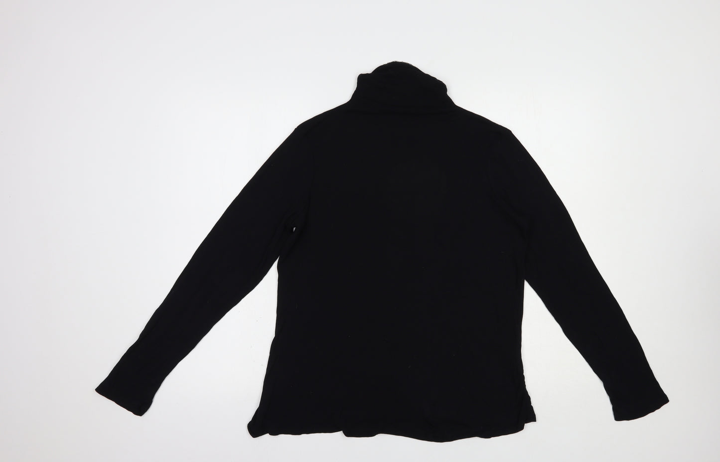 Crosby Womens Black  Modal Basic Blouse Size XL High Neck