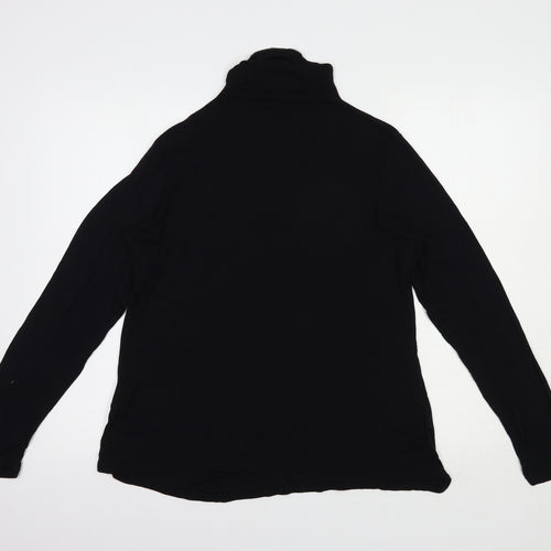 Crosby Womens Black  Modal Basic Blouse Size XL High Neck