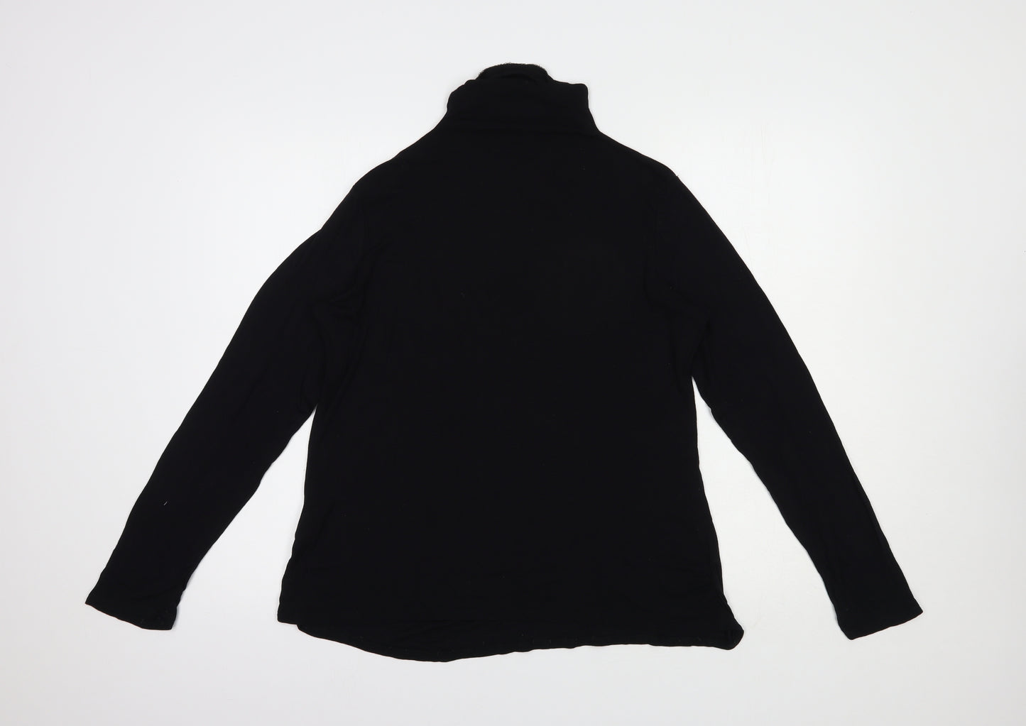 Crosby Womens Black  Modal Basic Blouse Size XL High Neck