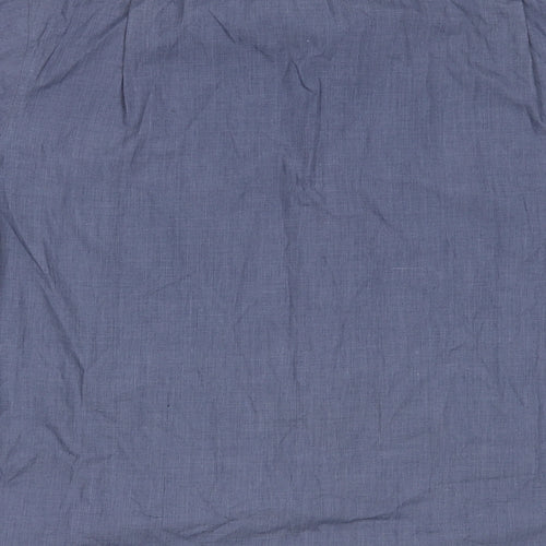 Hazard Mens Blue  Polyester  Button-Up Size L Collared Button