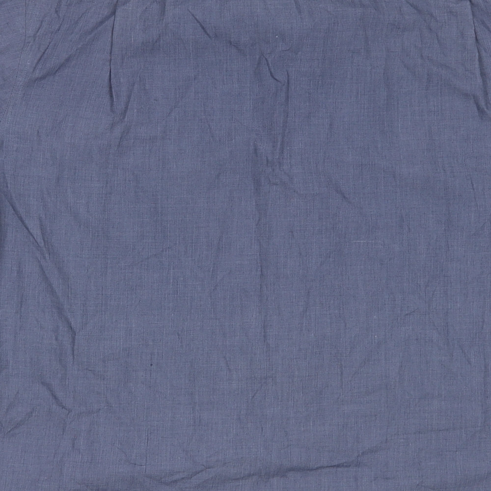 Hazard Mens Blue  Polyester  Button-Up Size L Collared Button