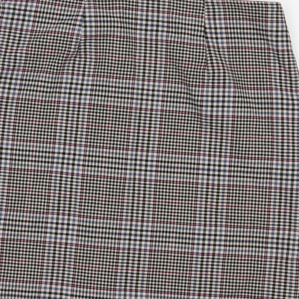 Dunnes Stores Womens Grey Plaid Polyester Straight & Pencil Skirt Size 12   Zip
