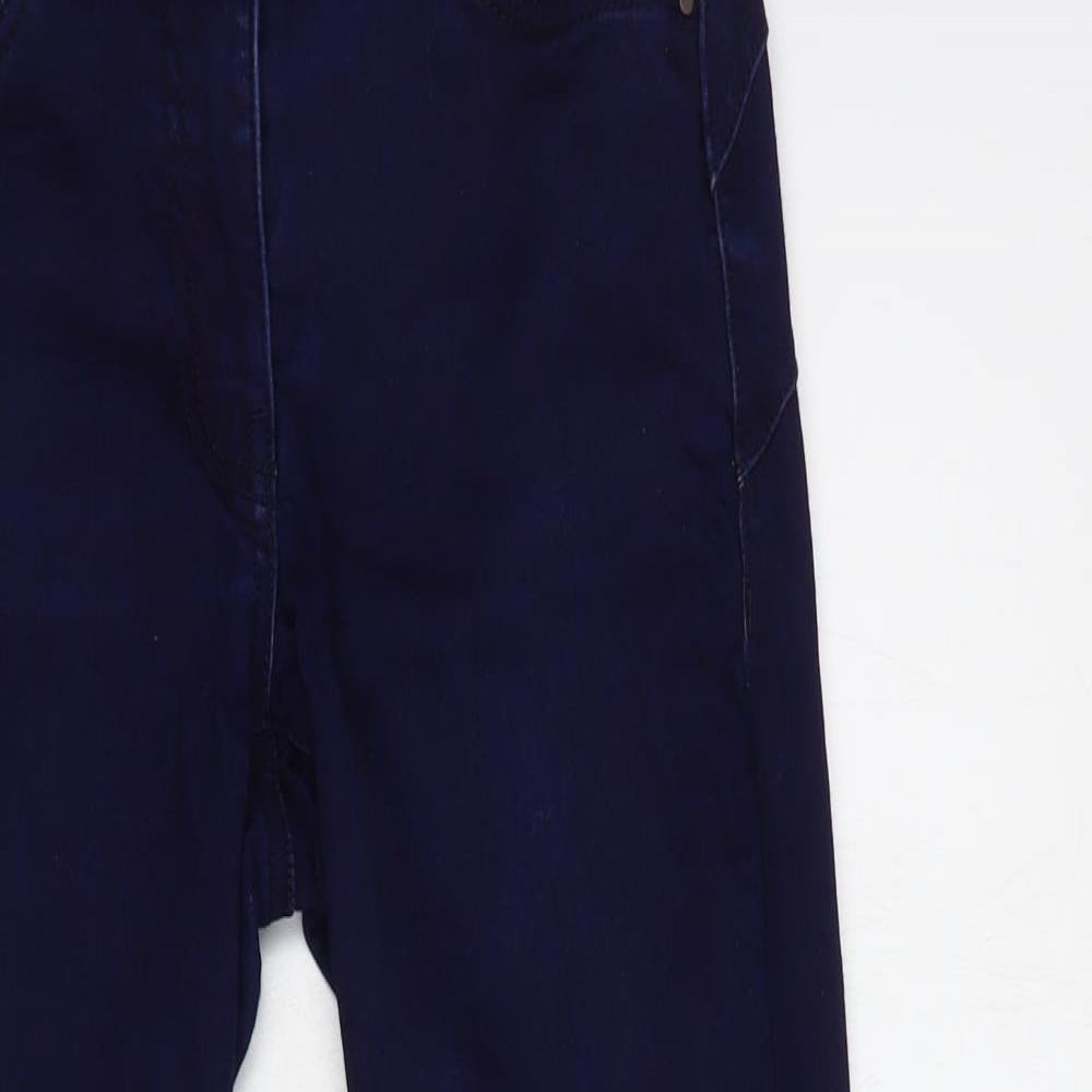 M&Co Womens Blue  Cotton Skinny Jeans Size 8 L25 in Regular Button