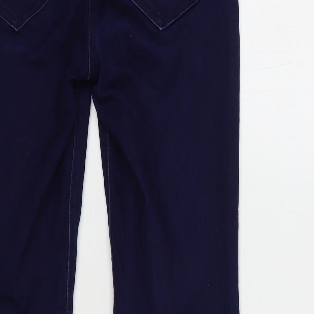 M&Co Womens Blue  Cotton Skinny Jeans Size 8 L25 in Regular Button