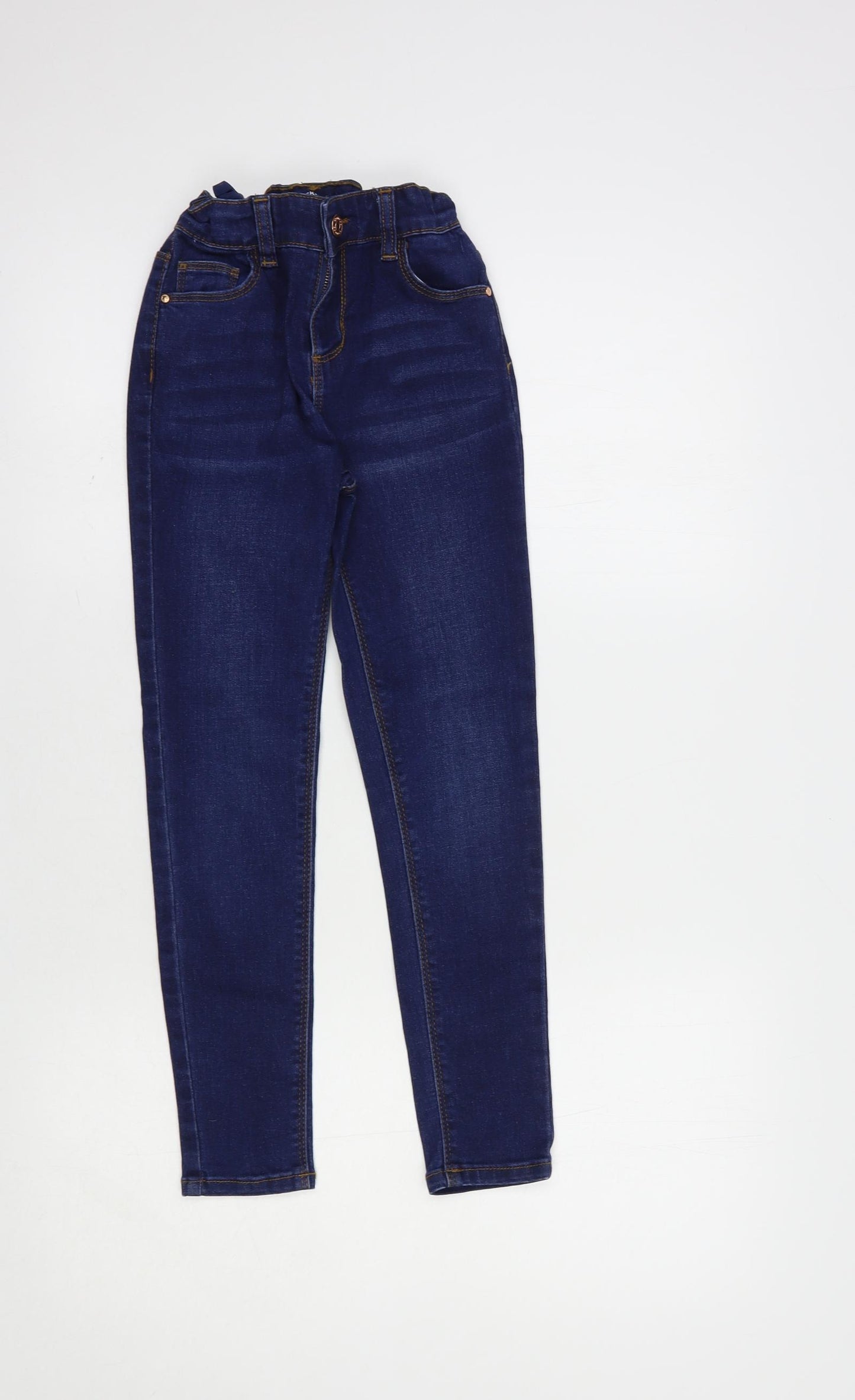 Denim Co. Girls Blue  Cotton Skinny Jeans Size 8-9 Years  Regular Button