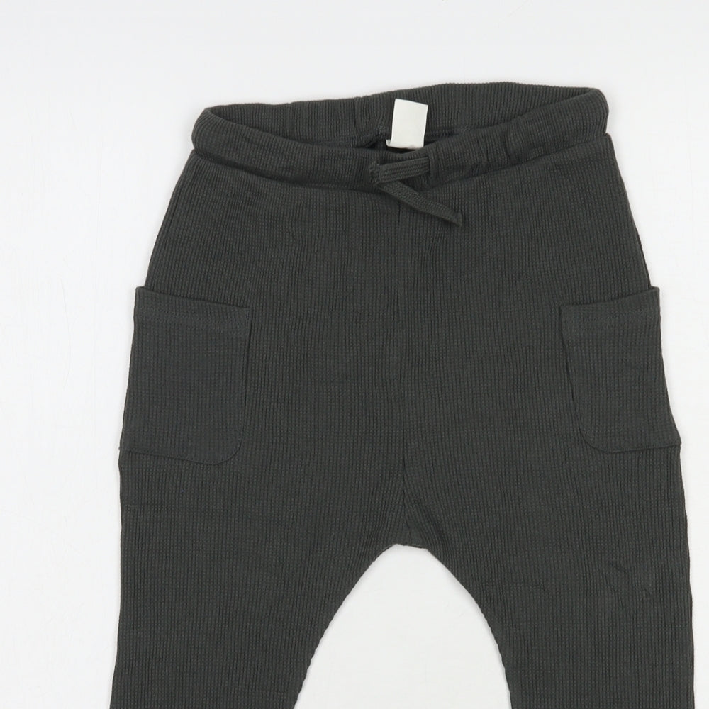 H&M Boys Grey  Cotton Jogger Trousers Size 3-4 Years  Regular Drawstring