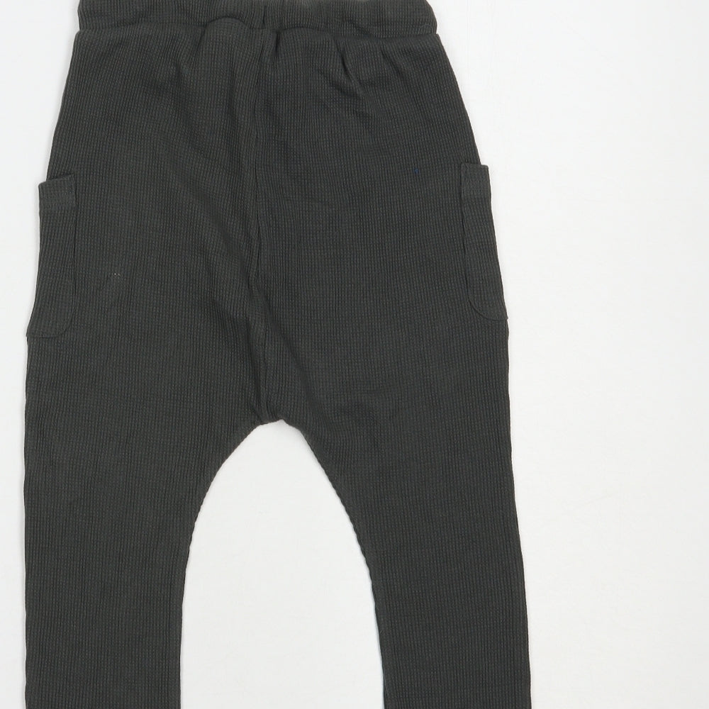 H&M Boys Grey  Cotton Jogger Trousers Size 3-4 Years  Regular Drawstring