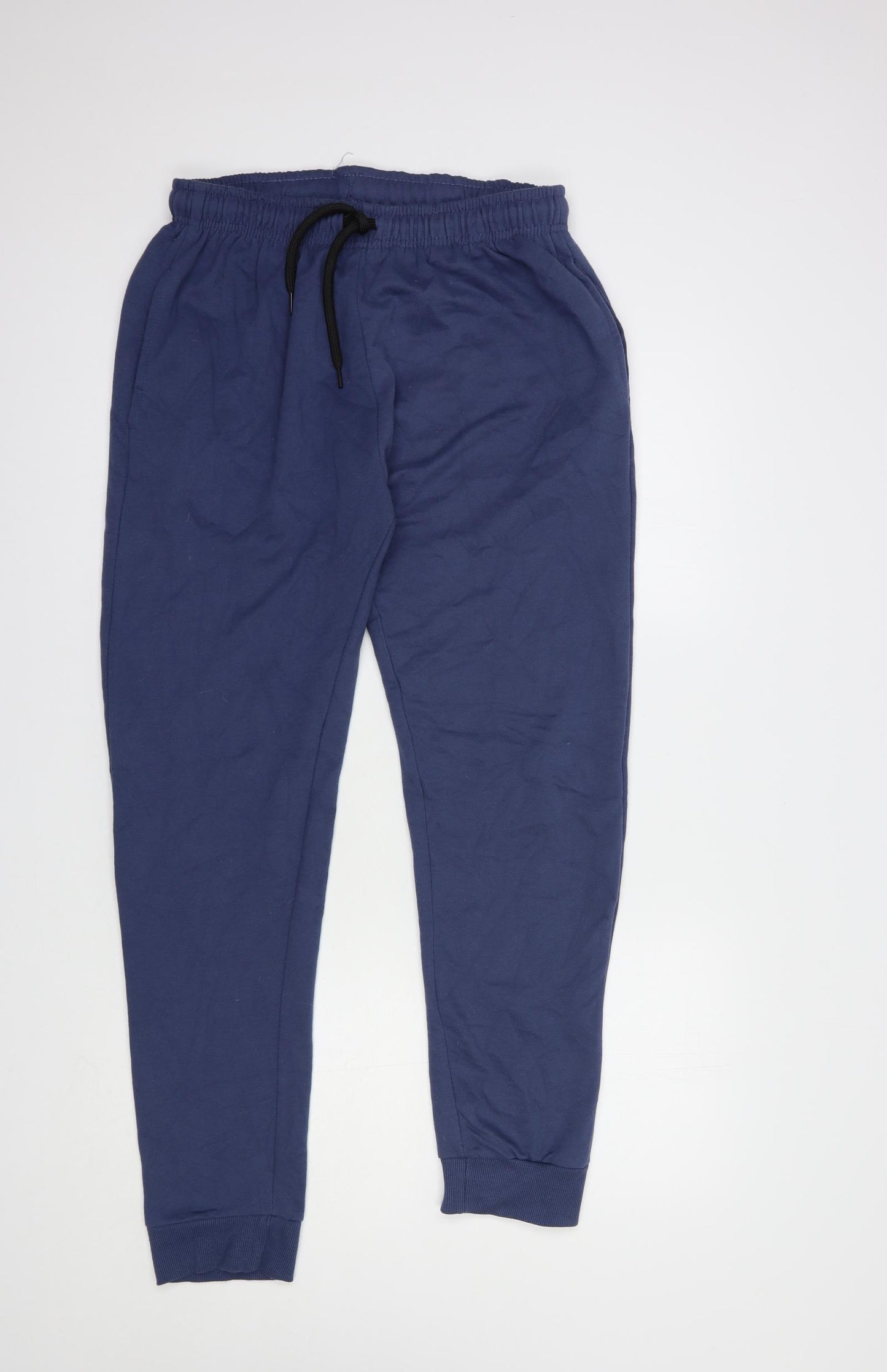 Pep & Co Womens Blue  Cotton Jogger Trousers Size M L30 in Regular Drawstring