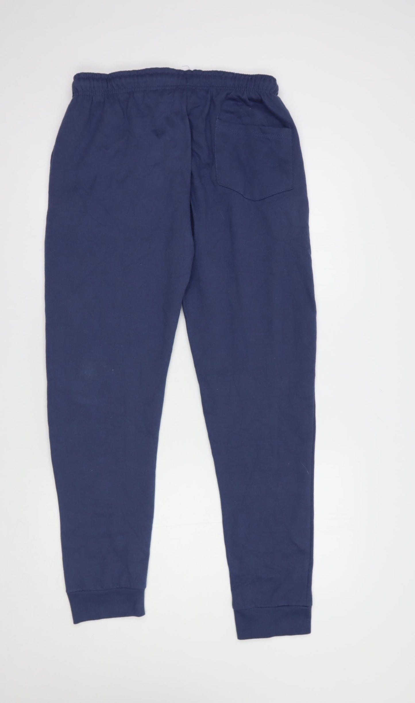 Pep & Co Womens Blue  Cotton Jogger Trousers Size M L30 in Regular Drawstring