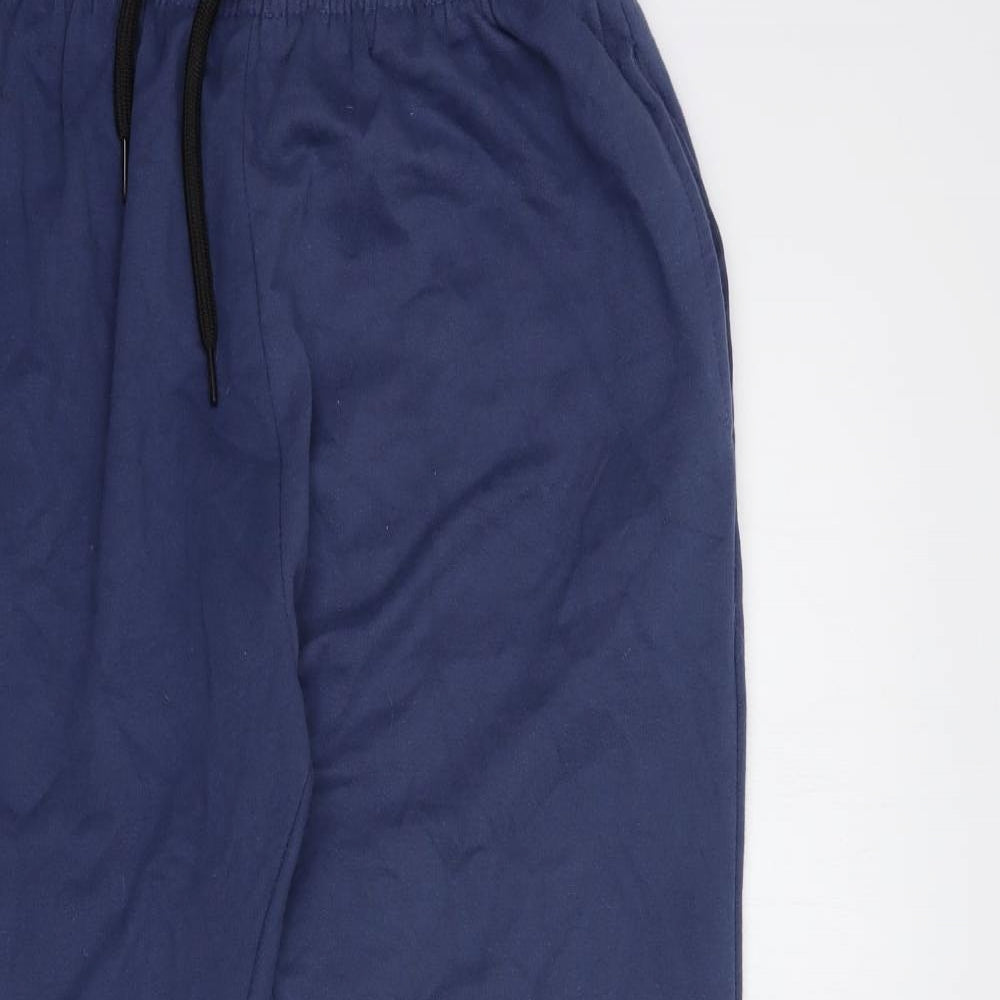 Pep & Co Womens Blue  Cotton Jogger Trousers Size M L30 in Regular Drawstring
