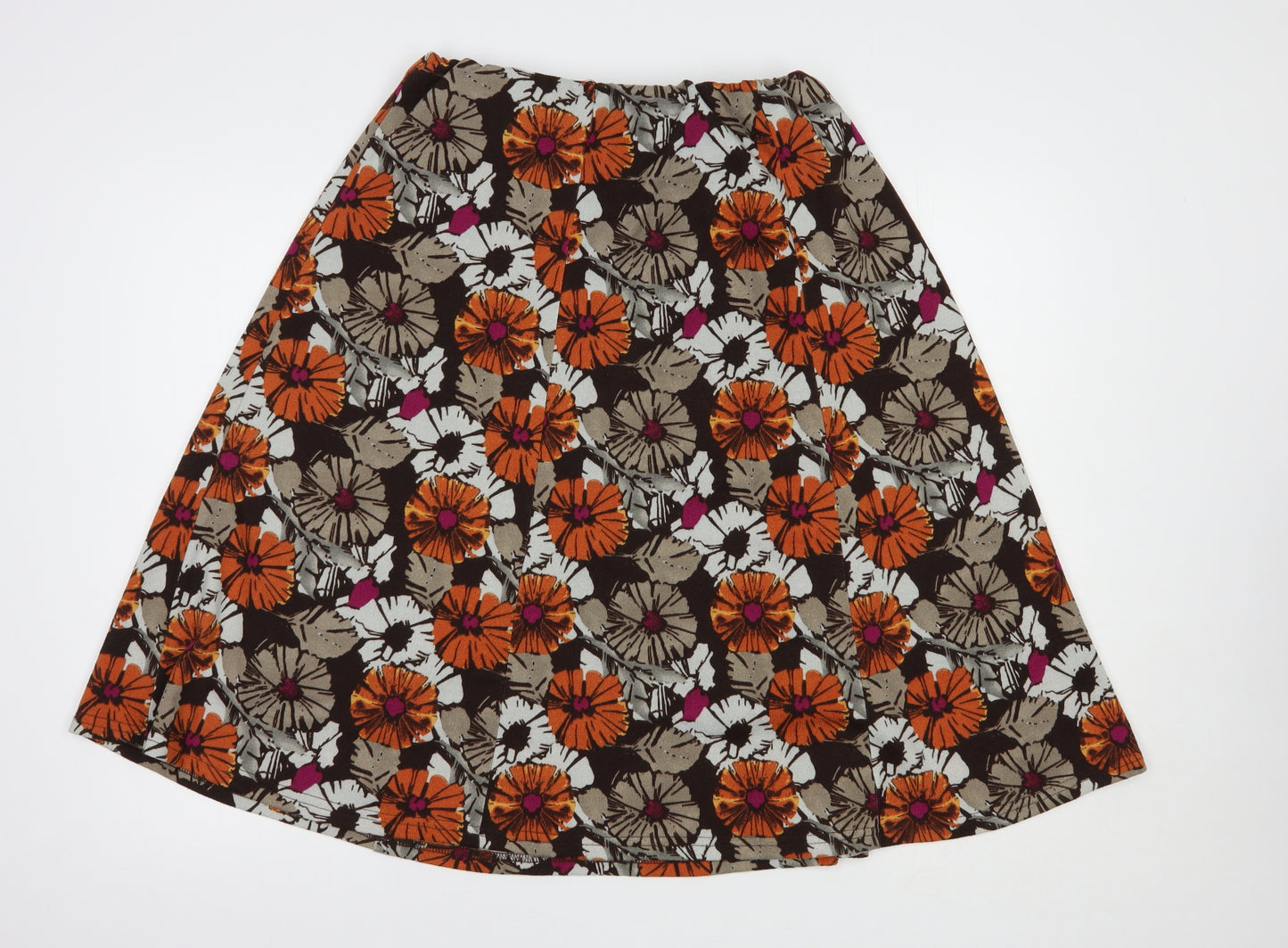 Honor Millburn  Womens Brown Floral Polyester A-Line Skirt Size 14