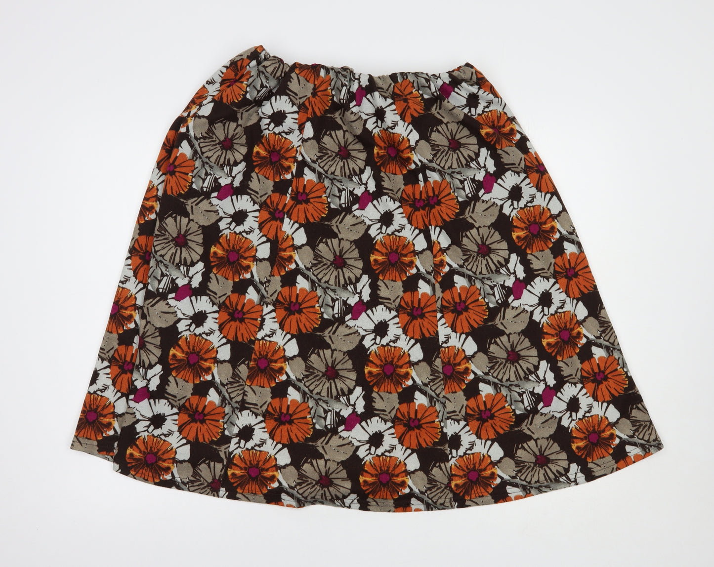 Honor Millburn  Womens Brown Floral Polyester A-Line Skirt Size 14