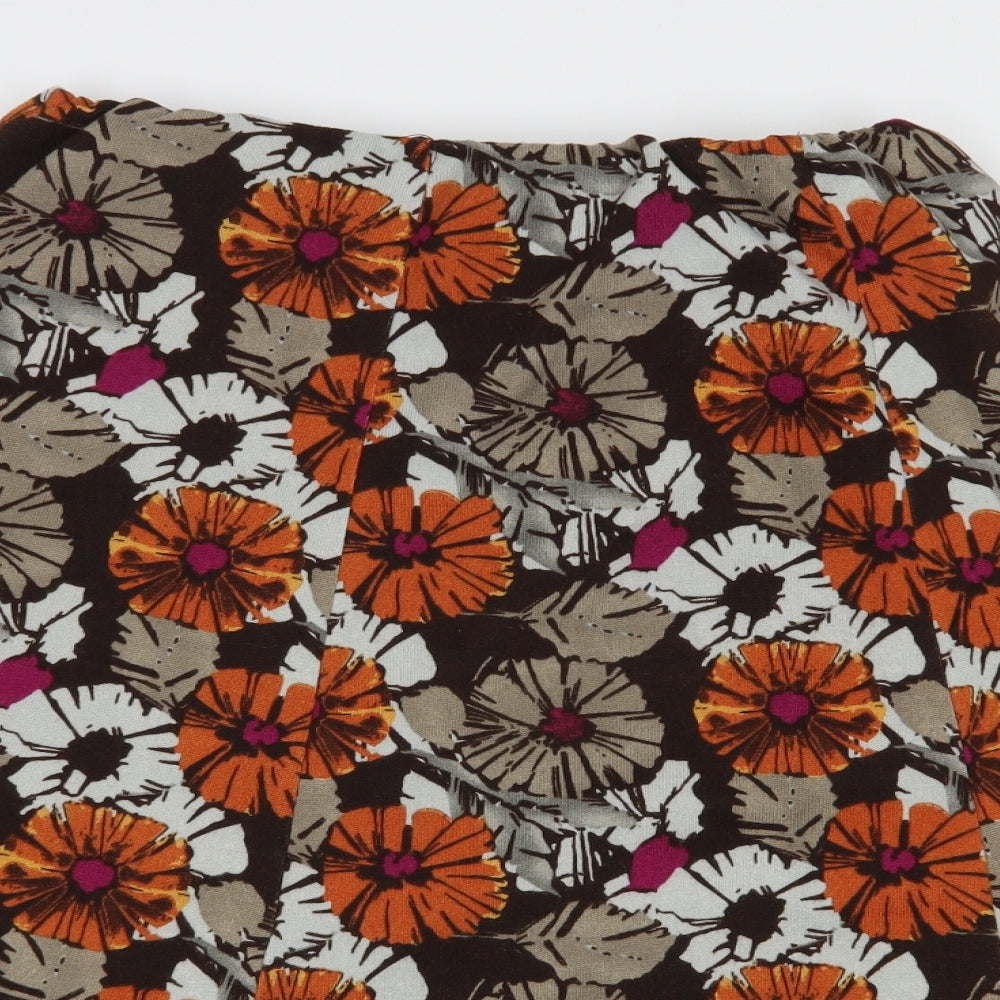 Honor Millburn  Womens Brown Floral Polyester A-Line Skirt Size 14