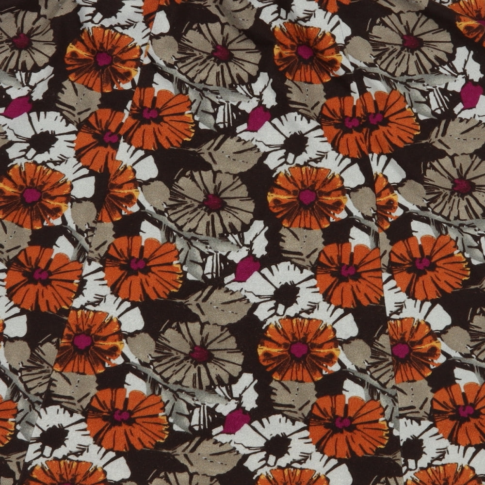 Honor Millburn  Womens Brown Floral Polyester A-Line Skirt Size 14