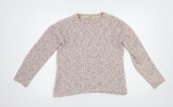 M & Co Womens Pink Crew Neck Polyester Pullover Jumper Size 10