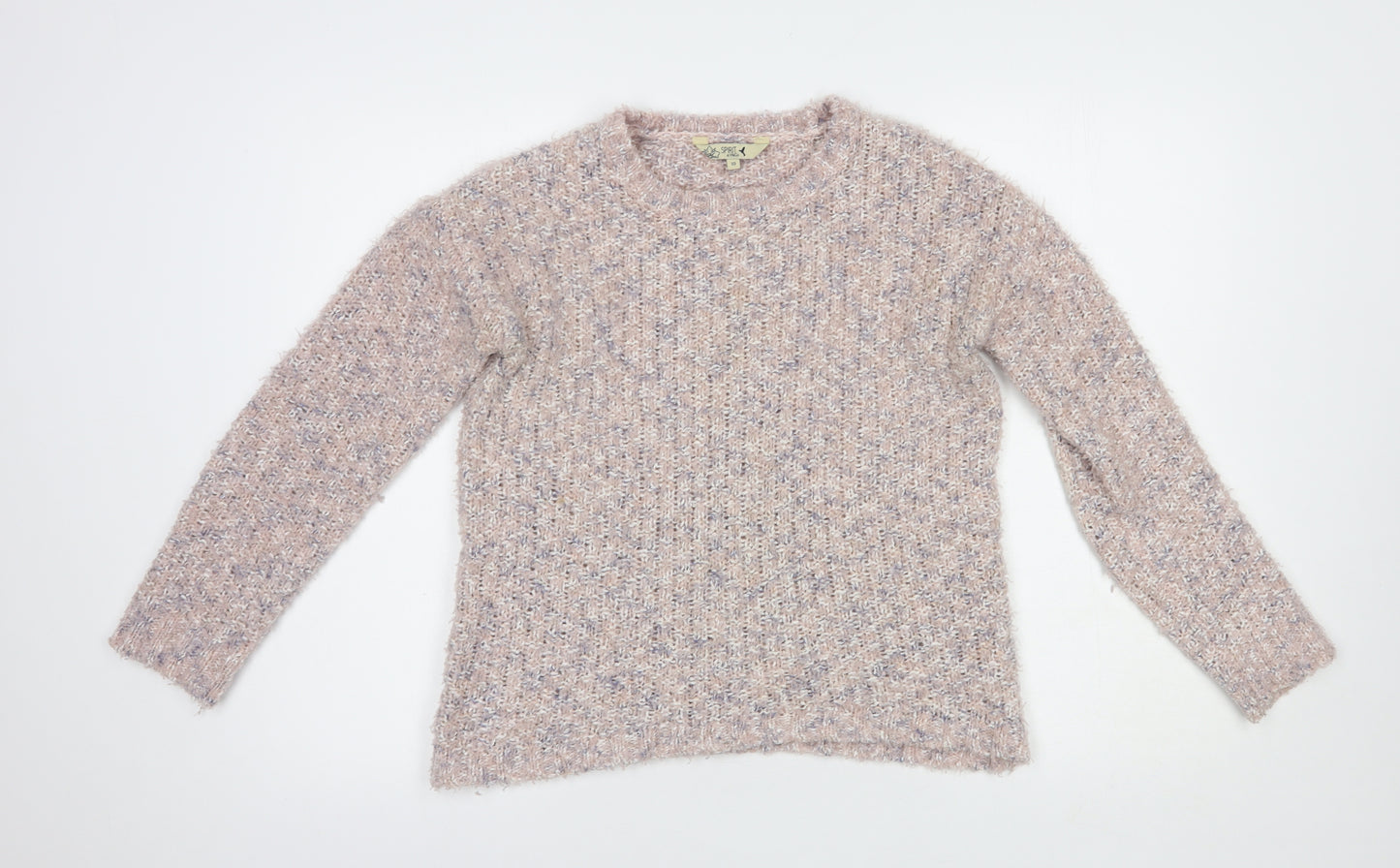 M & Co Womens Pink Crew Neck  Polyester Pullover Jumper Size 10