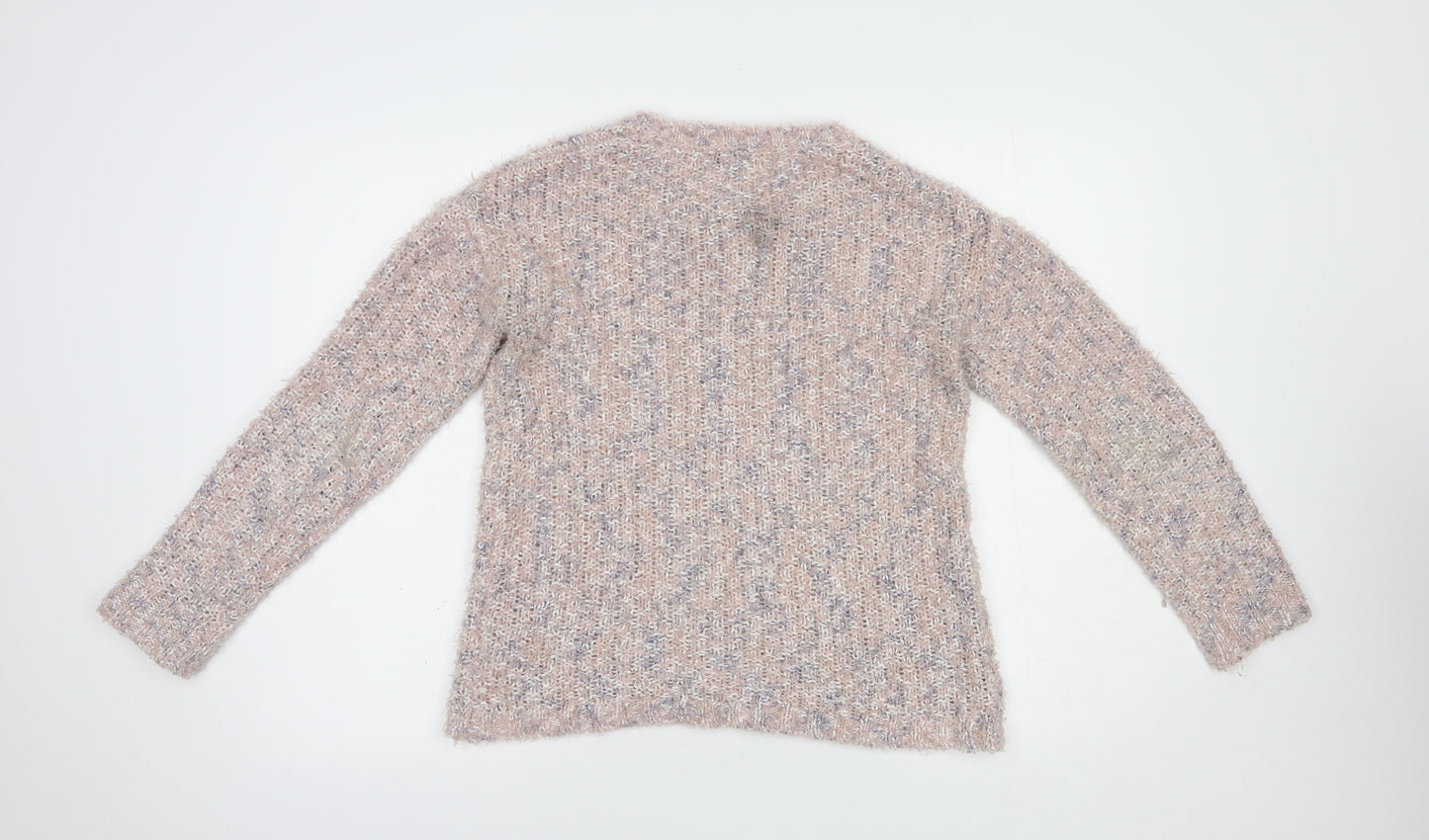 M & Co Womens Pink Crew Neck  Polyester Pullover Jumper Size 10