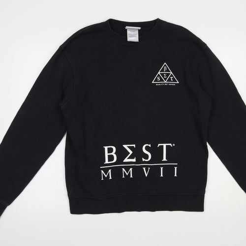 Best Womens Black  Cotton Pullover Sweatshirt Size M  Pullover