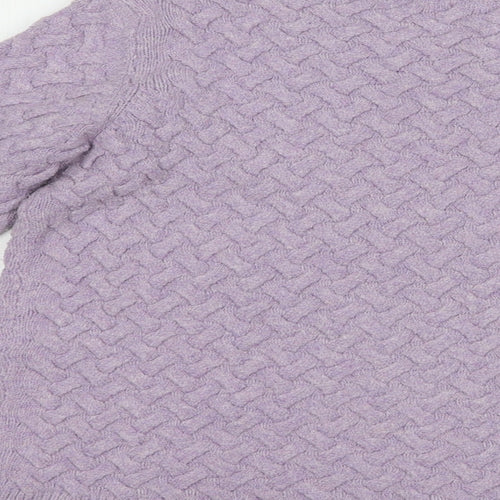 M &Co Womens Purple Boat Neck  Polyester Pullover Jumper Size 12