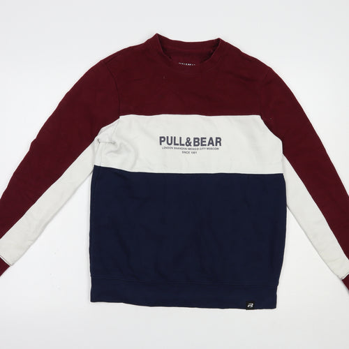 Pull & Mens Blue  Cotton Pullover Sweatshirt Size XS