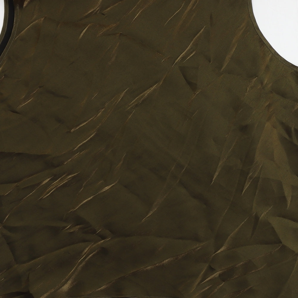 Ann Harvey Womens Gold  Viscose Basic T-Shirt Size 24 Round Neck