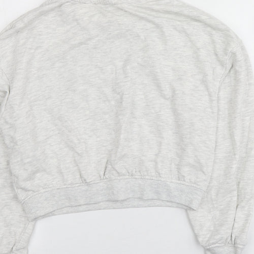H&M Girls Grey Geometric Cotton Pullover Sweatshirt Size 11-12 Years