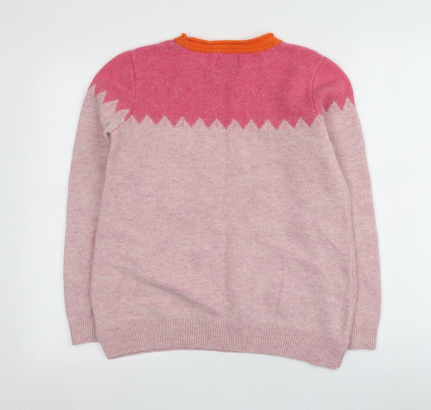 Clements Ribeiro Womens Pink Round Neck Geometric Wool Pullover Jumper Size L