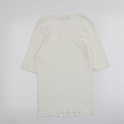 F&F Womens Ivory Round Neck  Acrylic Pullover Jumper Size 16
