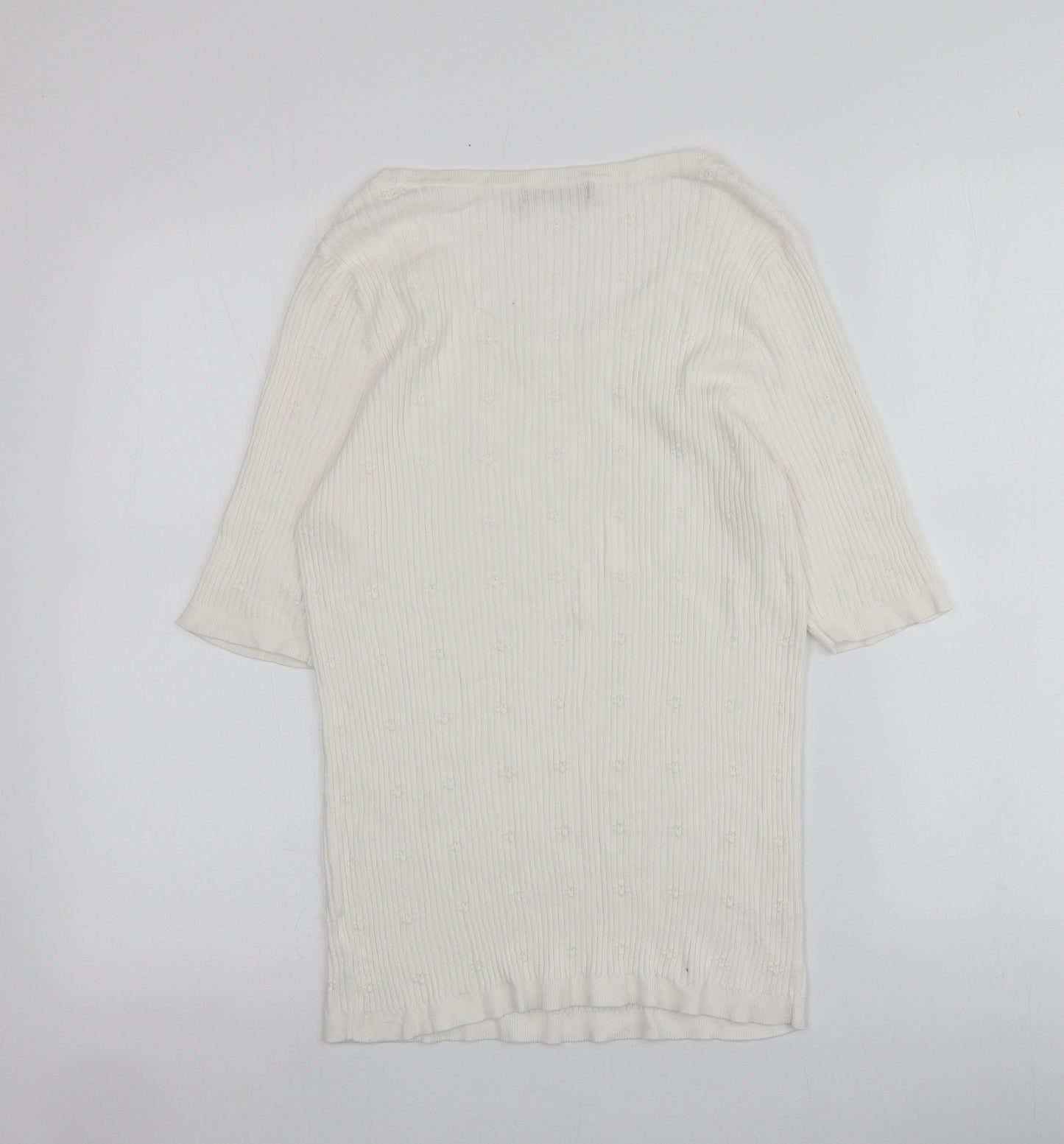 F&F Womens Ivory Round Neck  Acrylic Pullover Jumper Size 16