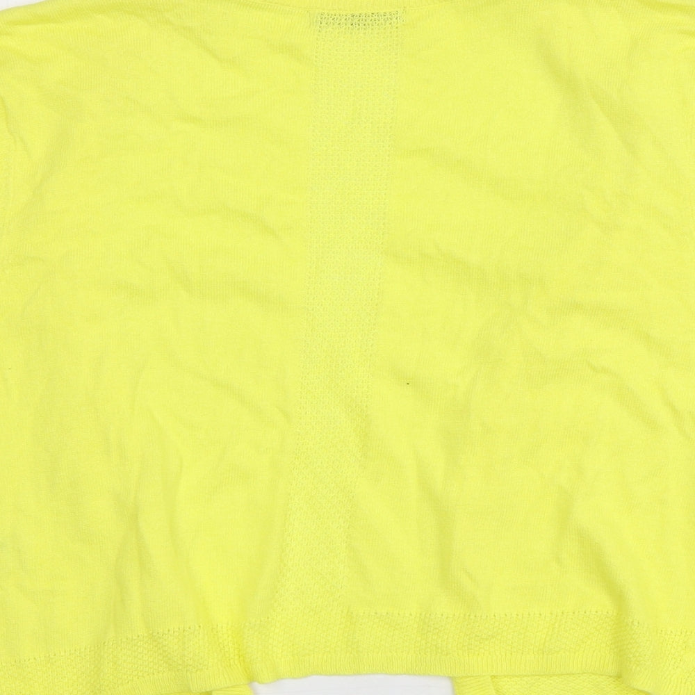 TU Womens Yellow V-Neck  Cotton Cardigan Jumper Size 16