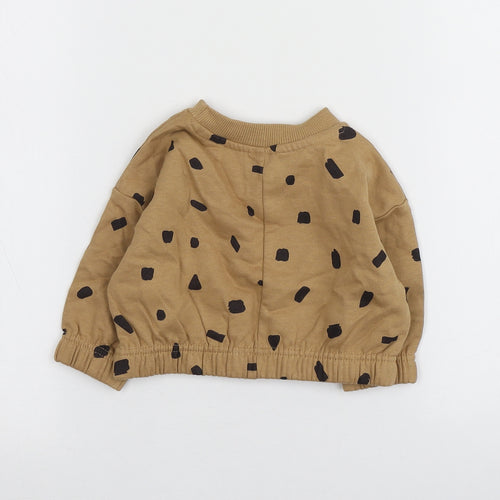 Pepco  Brown Polka Dot 100% Cotton Basic T-Shirt Size 3-6 Months Round Neck