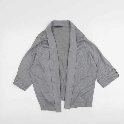 BHS Womens Grey V-Neck  Viscose Cardigan Jumper Size 16