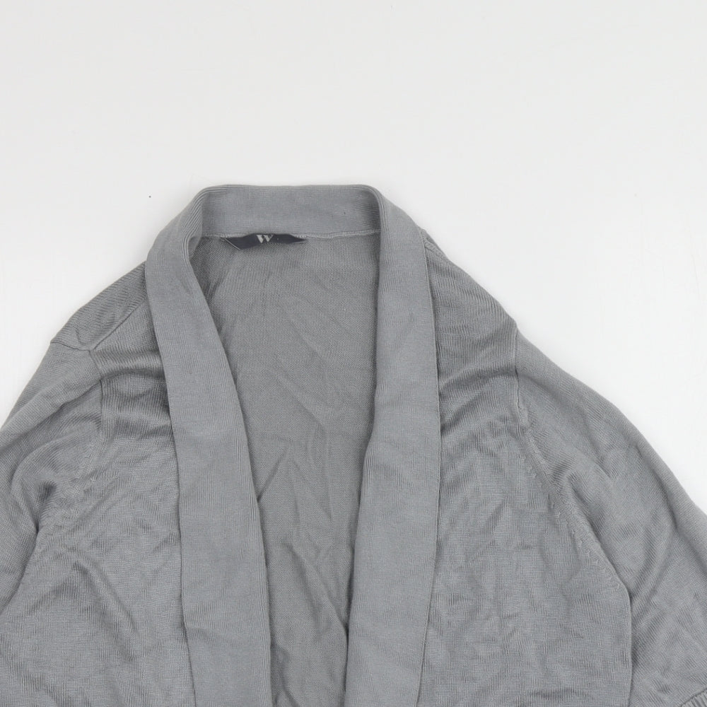 BHS Womens Grey V-Neck  Viscose Cardigan Jumper Size 16