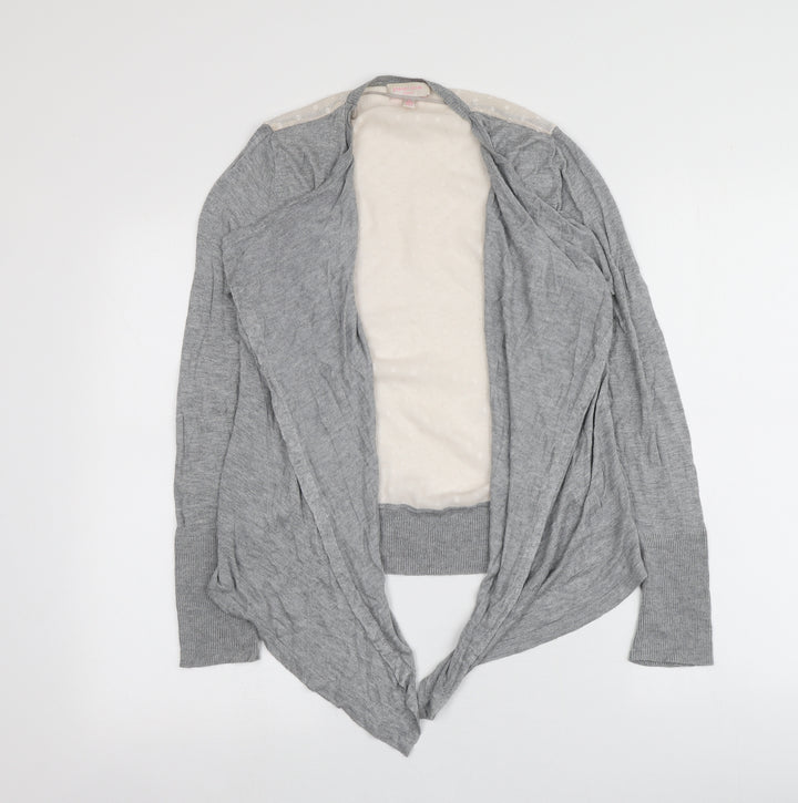 Gharani Strok Womens Grey V-Neck Viscose Cardigan Jumper Size 10