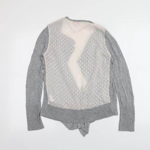 Gharani Strok Womens Grey V-Neck  Viscose Cardigan Jumper Size 10