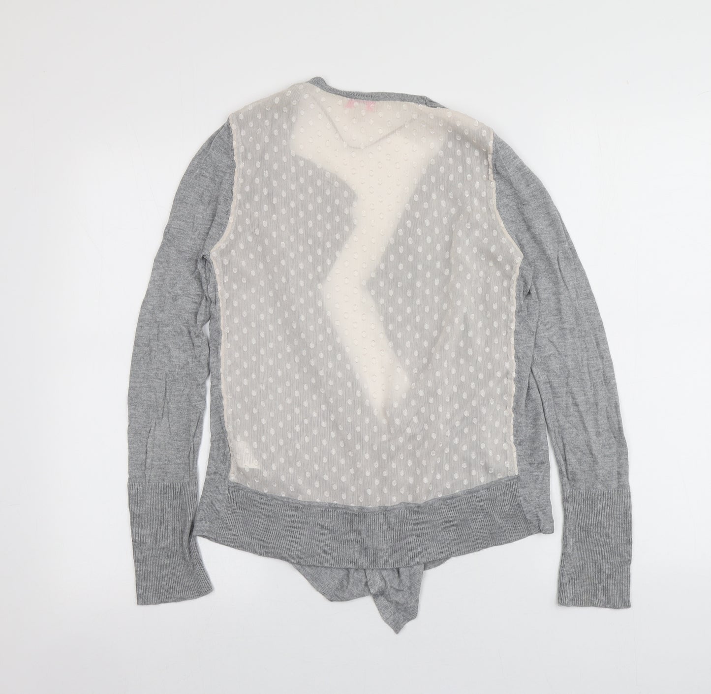 Gharani Strok Womens Grey V-Neck  Viscose Cardigan Jumper Size 10