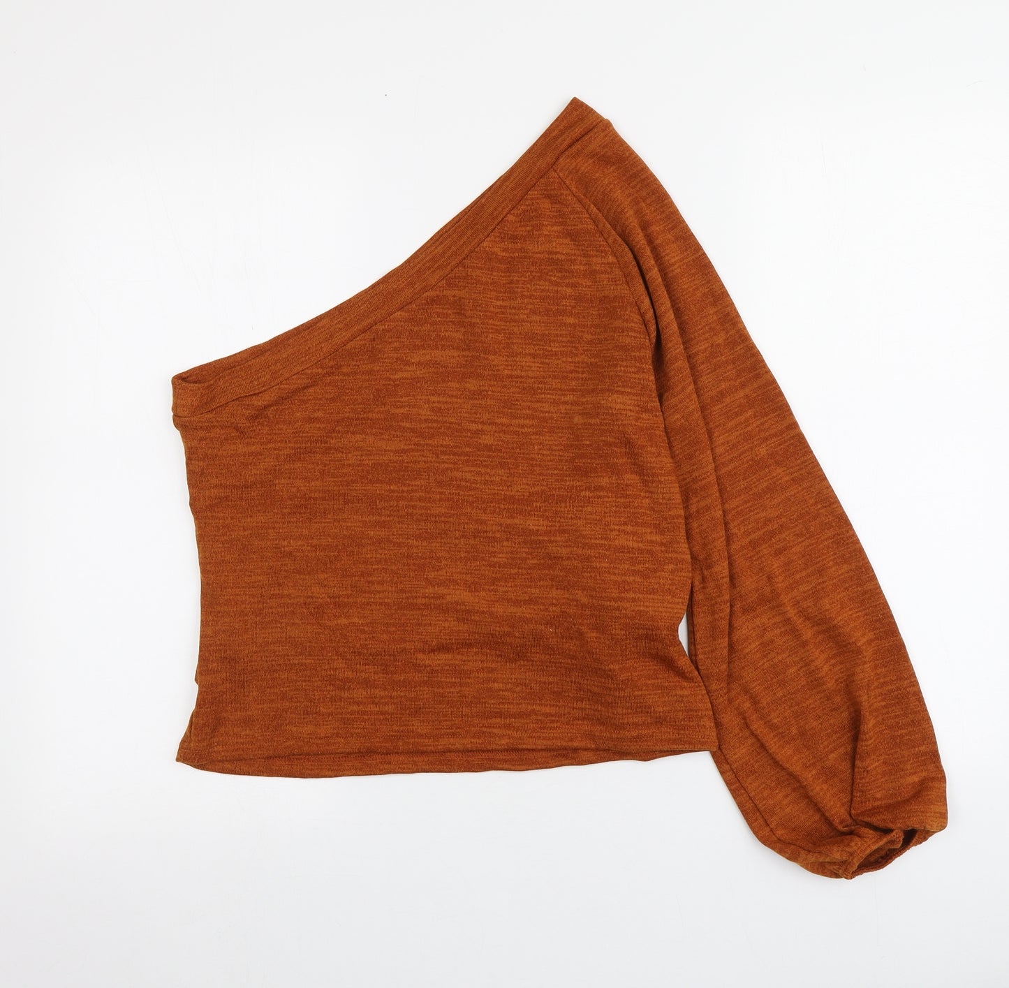 SheIn Womens Brown  Polyester Basic T-Shirt Size XL One Shoulder