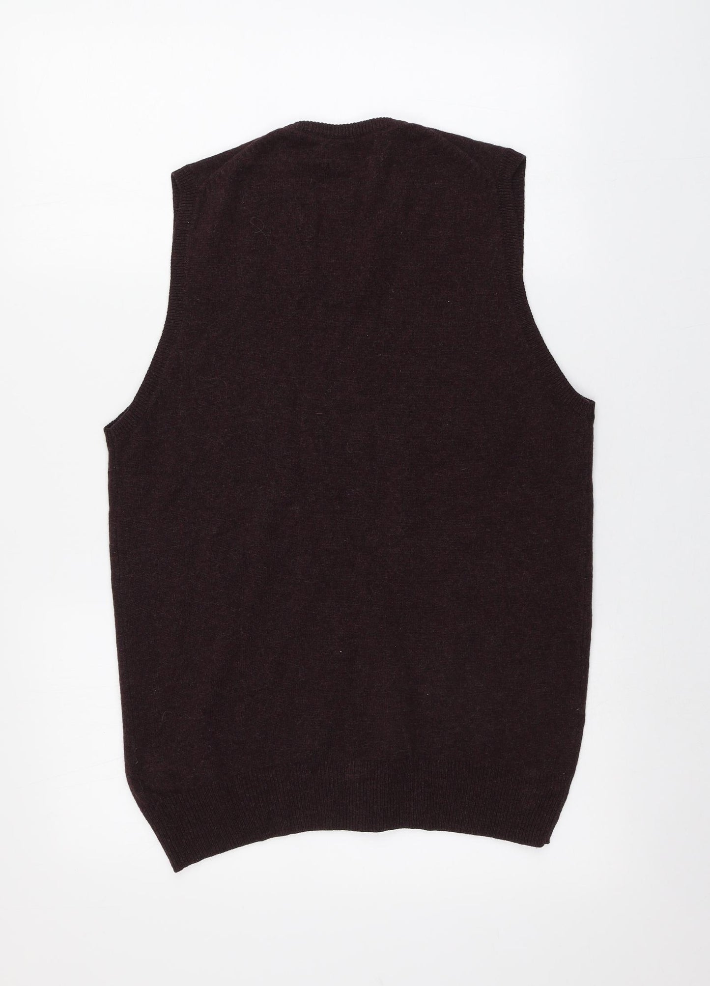 M&S Womens Purple V-Neck  Wool Vest Jumper Size M