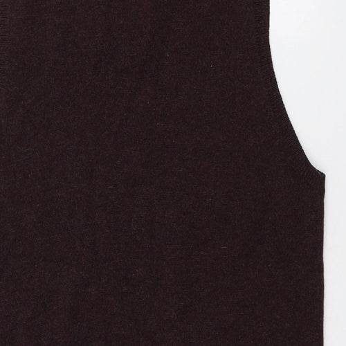 M&S Womens Purple V-Neck  Wool Vest Jumper Size M