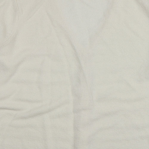BM Womens Ivory V-Neck  Acrylic Cardigan Jumper Size M