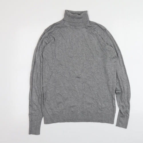 b.young Womens Grey Roll Neck  Viscose Pullover Jumper Size L