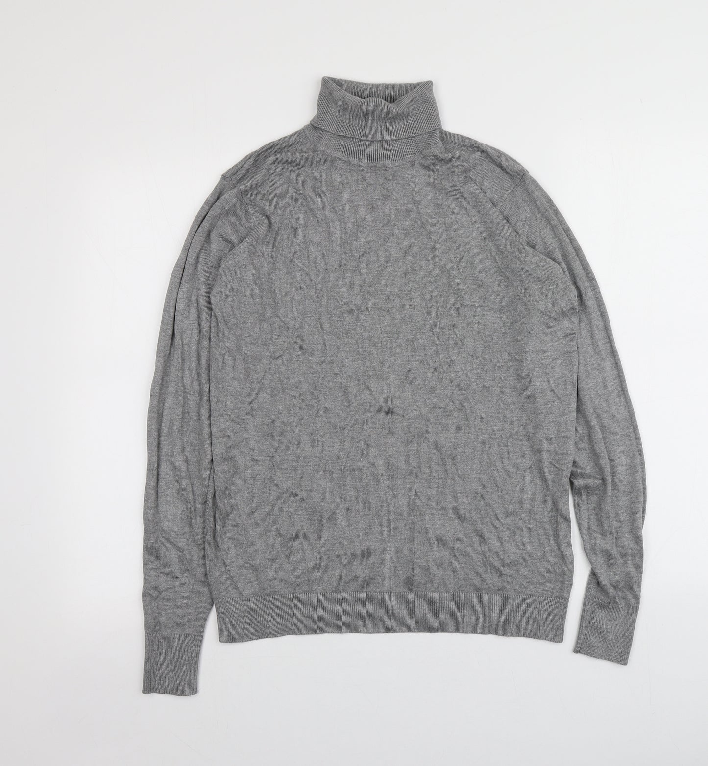 b.young Womens Grey Roll Neck  Viscose Pullover Jumper Size L