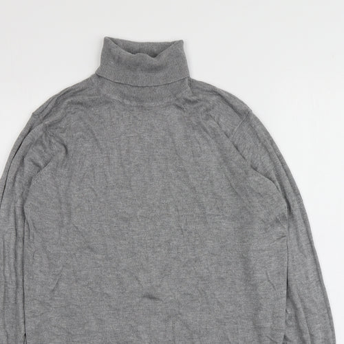 b.young Womens Grey Roll Neck  Viscose Pullover Jumper Size L