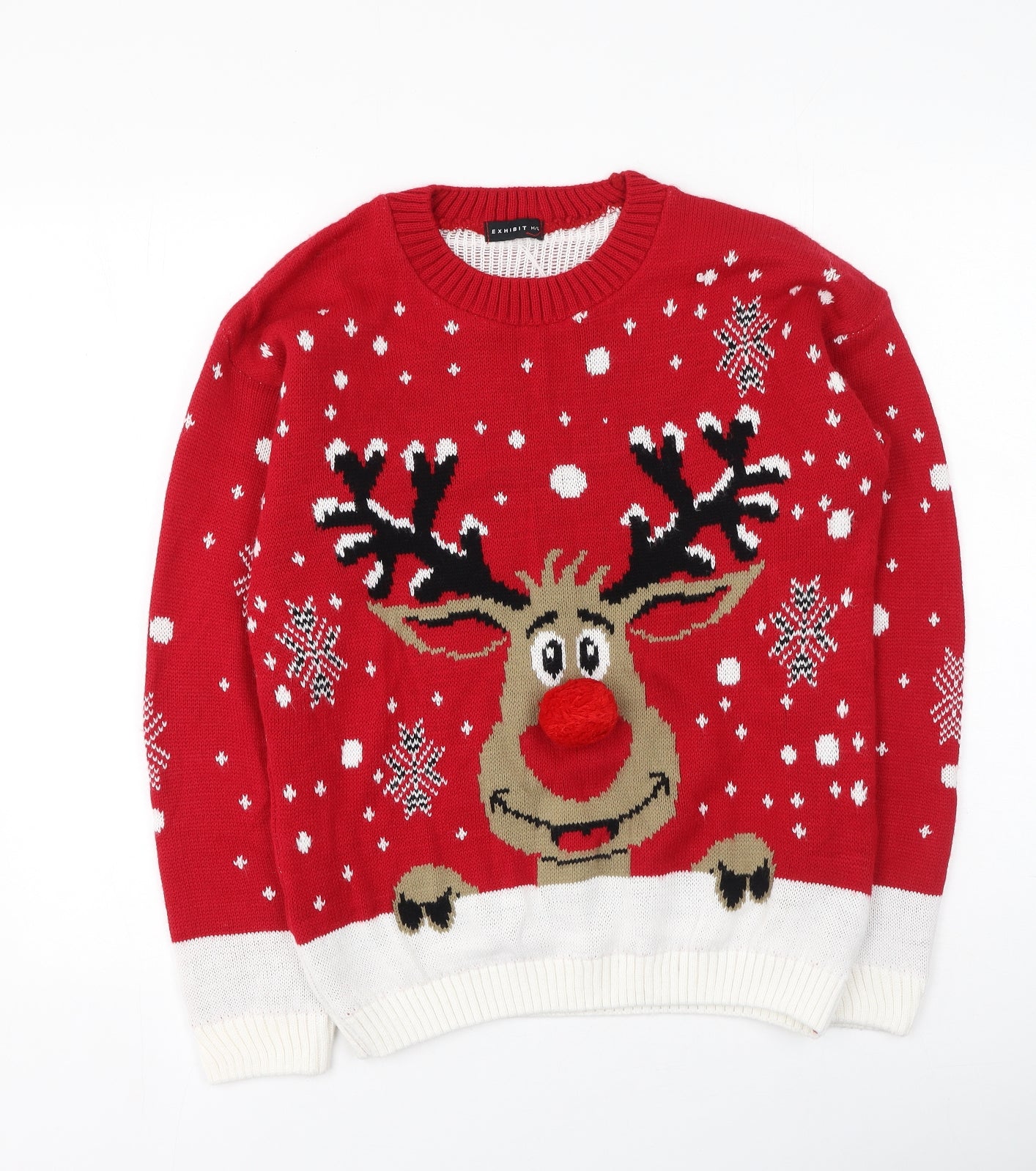 Preworn Womens Multicoloured Round Neck  Acrylic Pullover Jumper Size M   - Christmas Jumper