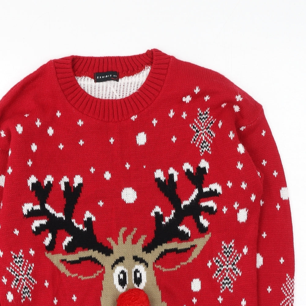 Preworn Womens Multicoloured Round Neck  Acrylic Pullover Jumper Size M   - Christmas Jumper