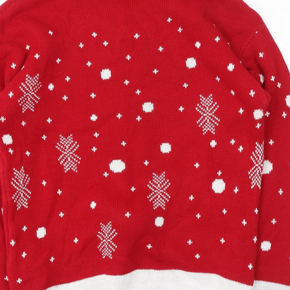 Preworn Womens Multicoloured Round Neck  Acrylic Pullover Jumper Size M   - Christmas Jumper