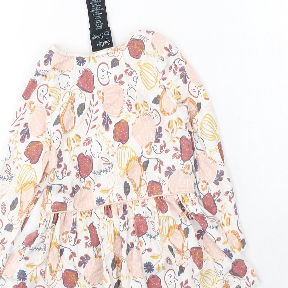 Cynthia Rowley Girls Multicoloured Floral Cotton Fit & Flare  Size 18 Months  Round Neck