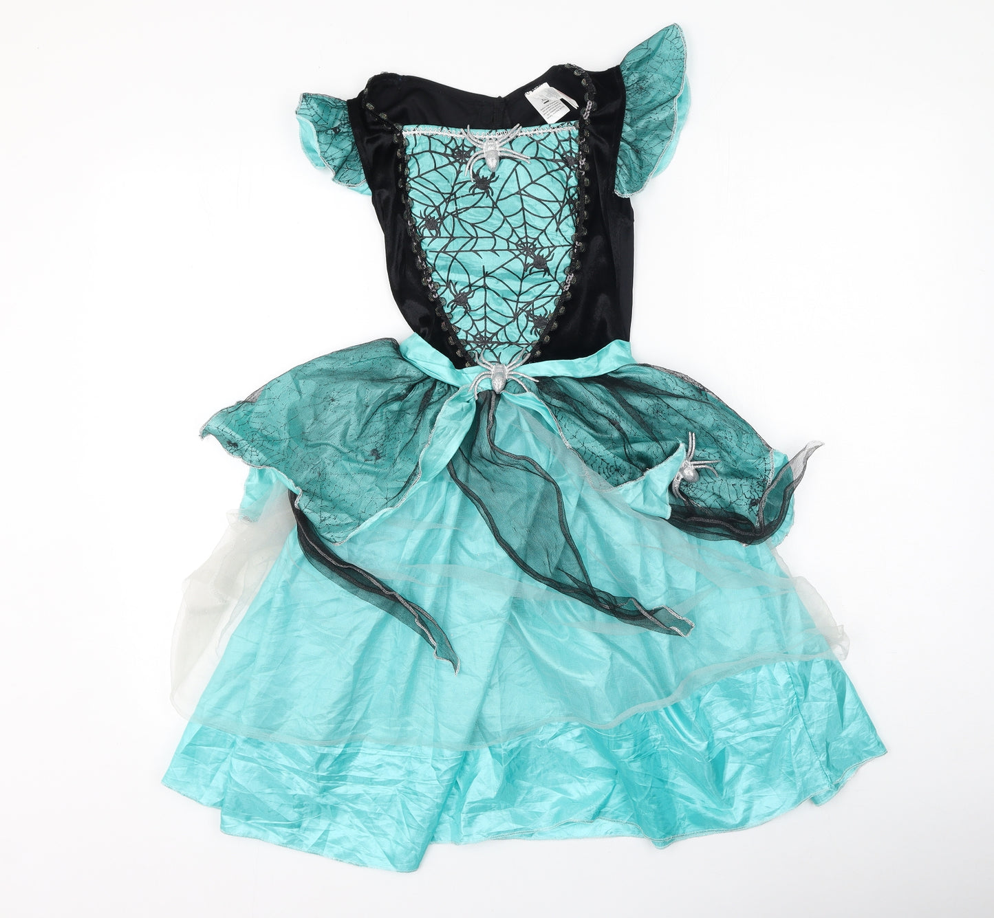 Preworn Girls Multicoloured  Polyester Ball Gown  Size 11-12 Years  Square Neck