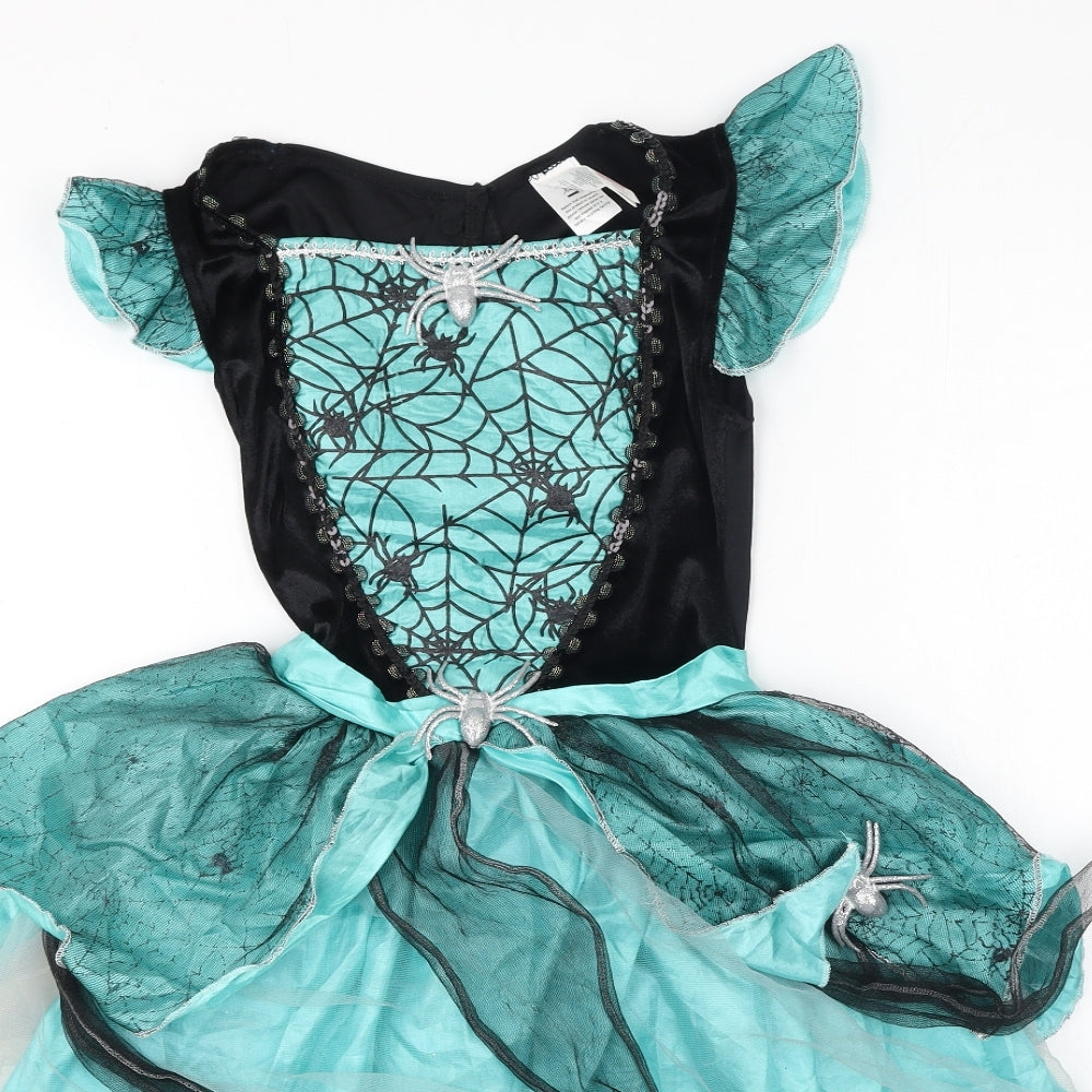 Preworn Girls Multicoloured  Polyester Ball Gown  Size 11-12 Years  Square Neck